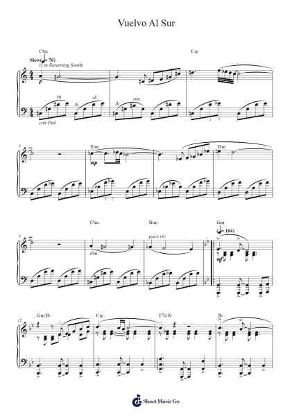 Vuelvo Al Sur Sheet Music by Astor Piazzolla-Arr.Chesria
