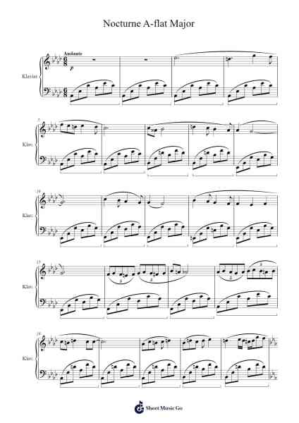 Nocturne A-flat Major Sheet Music by Artur Sanin-Arr.Yulegus