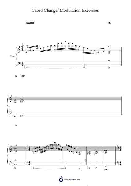 Chord Change/ Modulation Exercises Sheet Music by Thomas L.S. Pang-Arr.Kirkckle Clarkckle