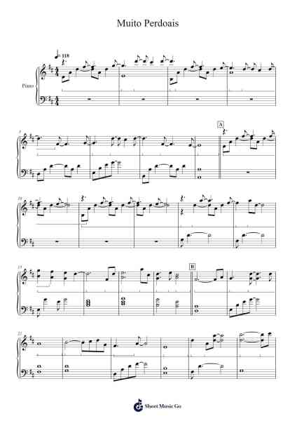 Muito Perdoais Sheet Music by Comunidade Católica Shalom-Arr.Keatsrid Burnsgo