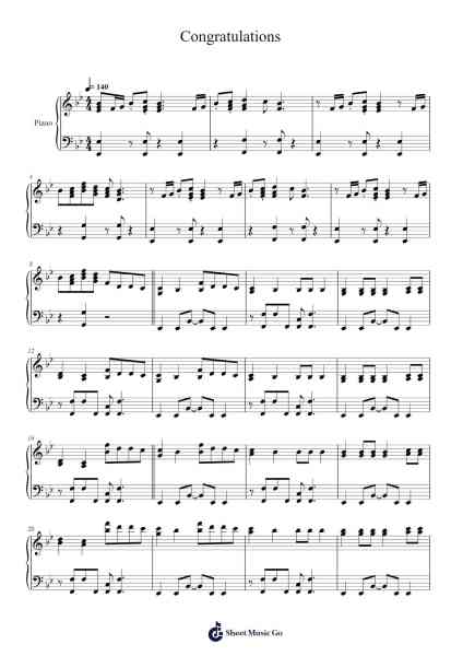 Congratulations Sheet Music by Pewdiepie/Rommie/Boyinaband-Arr.Popgram Migcky
