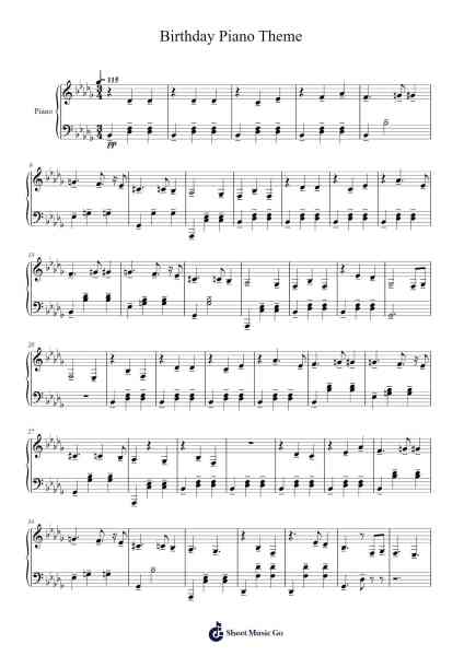 Birthday Piano Theme (from Rusty Lake Birthday) Sheet Music by undefined-Arr.Hawhe