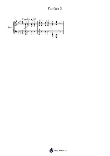 Fanfare 3 Sheet Music by Yasunori Mitsuda-Arr.Huxdia
