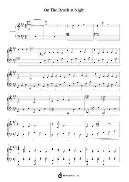 On The Beach at Night Sheet Music by undefined-Arr.Snowno