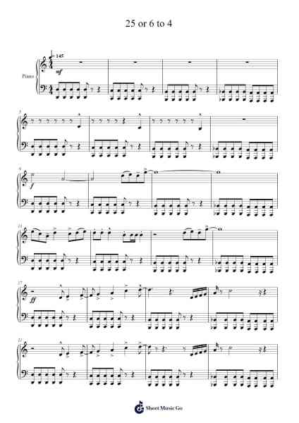 25 or 6 to 4 Sheet Music by Robert Lamm-Arr.Daijohn Brookebraith