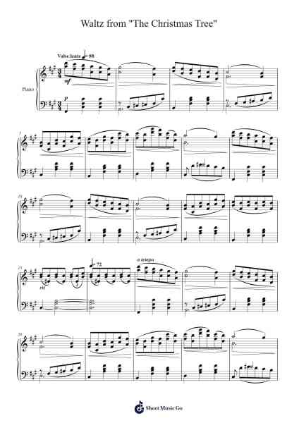 Waltz from "The Christmas Tree" Sheet Music by Vladimir Rebikov-Arr.Deanlay Dulsnow