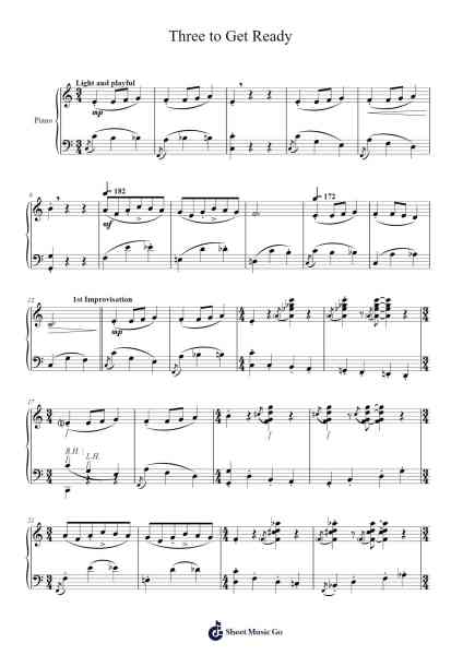 Three to Get Ready Sheet Music oleh undefined-Arr.Burnelett Loncil