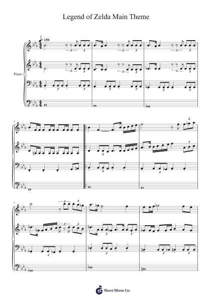 Legend of Zelda Main Theme Sheet Music by Koji Kondo-Arr.Hudcie Rhoclark