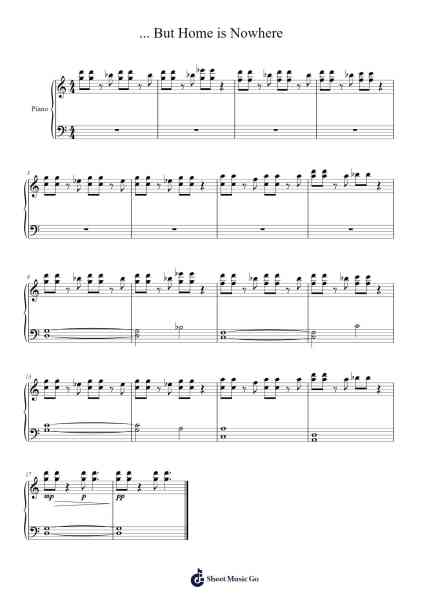 ... But Home is Nowhere Sheet Music by Owl City-Arr.Raelo