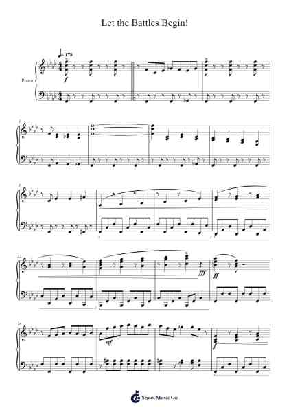 Let the Battles Begin! Sheet Music by Nobuo Uematsu-Arr.Bryceny