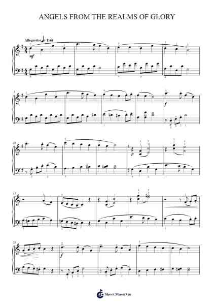 Angels From The Realms Of Glory Sheet Music by Anonymous-Arr.Blithefrey