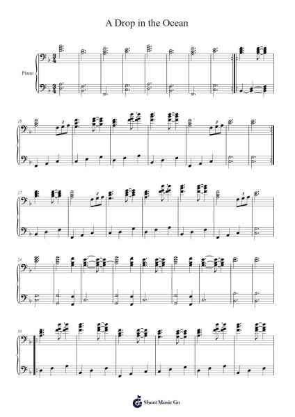 A Drop in the Ocean Sheet Music by Ron Pope-Arr.Bardtrid