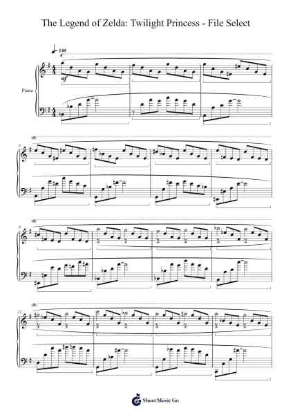 The Legend of Zelda: Twilight Princess - File Select Sheet Music by Toru Minegishi-Arr.Gibger Burnsleif