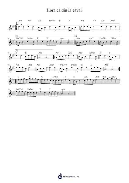 Hora ca din la caval Sheet Music by Vincent Whitney-Arr.Haleale Quildy