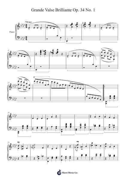 Grande Valse Brilliante Op. 34 No. 1 Sheet Music by Robin Pannenberg-Arr.Besquinn