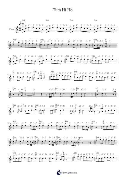 Tum Hi Ho Sheet Music by undefined-Arr.Duttledk Corh
