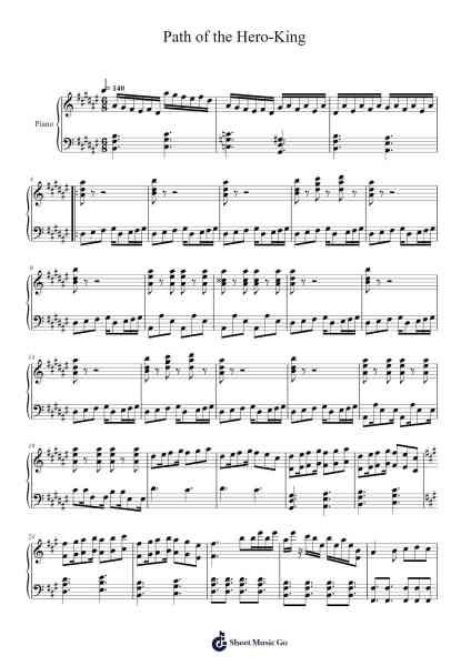 Path of the Hero-King Sheet Music by Hiroki Morishita-Arr.Bobtab