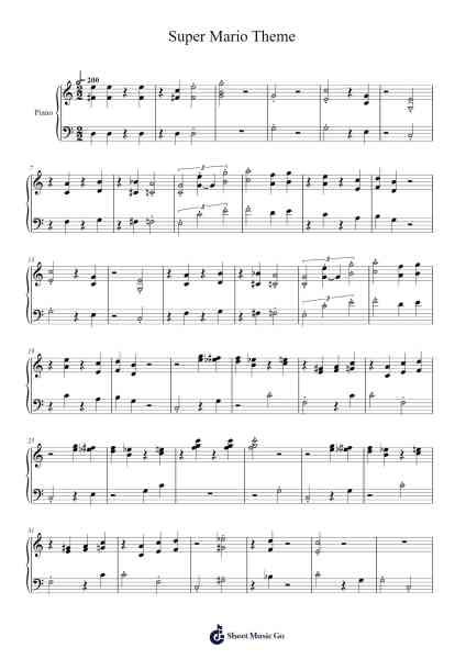 Super Mario Theme Sheet Music by undefined-Arr.Fesey Elroyrian