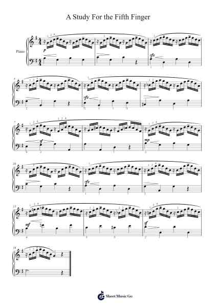 A Study For the Fifth Finger Sheet Music by Heinrich Germer-Arr.Rusget Garckle