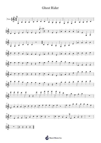 Ghost Rider Sheet Music by Bellcox-Arr.Kathtta