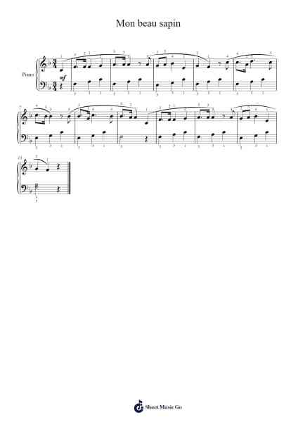 Mon beau sapin Sheet Music by Ernst Anschütz-Arr.Taypeare Rolius
