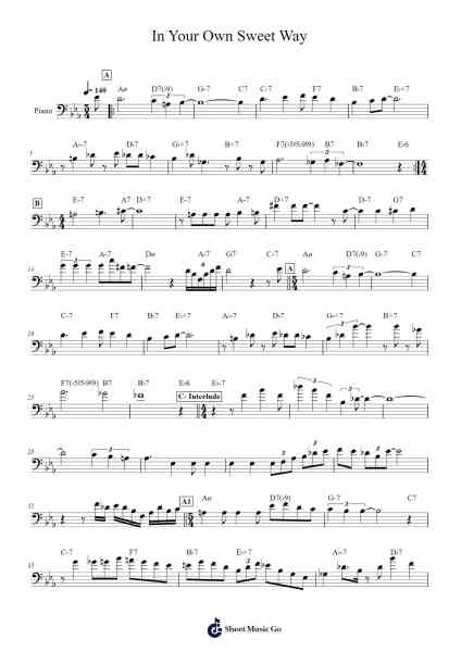 In Your Own Sweet Way Sheet Music by gadberryolivi1-Arr.Milesbloor