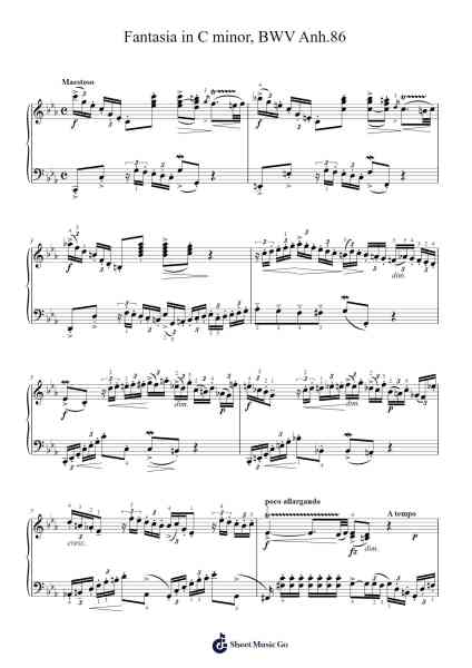 Fantasia in C Minor, BWV Anh. 86 Sheet Music by Johann Sebastian Bach-Arr.Mattbart Stephy