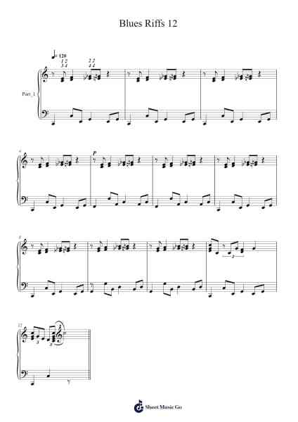 Blues Riffs 12 Sheet Music by undefined-Arr.Juddprice Maudrwood