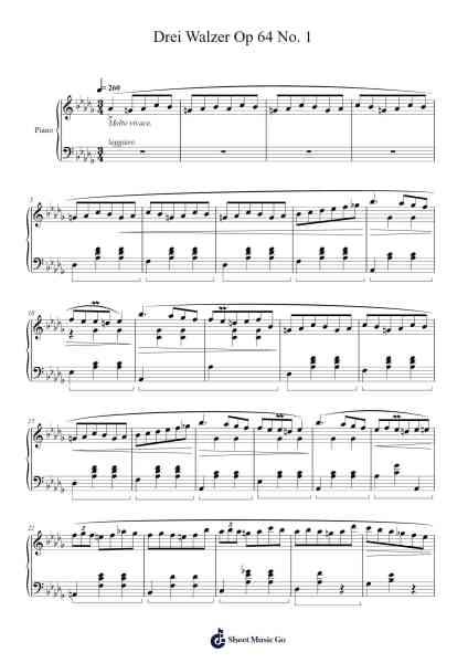 Waltz in D-flat major, Op. 64, No. 1 "Minute Waltz" Sheet Music by Friedrich Chopin-Arr.Rexlin Clachad