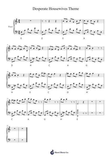 Desperate Housewives Theme Sheet Music by undefined-Arr.Tesslass