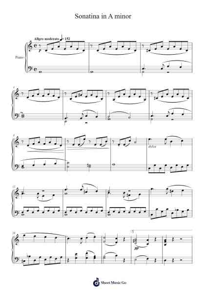 Sonatina in A minor Sheet Music by Carl Reinecke-Arr.Triswolf Roochel