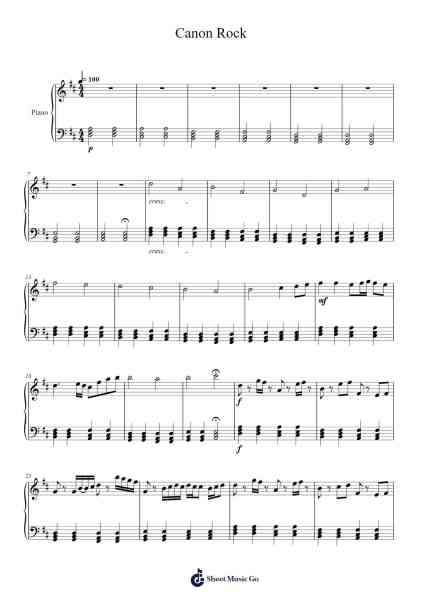 Canon Rock Sheet Music by Tomás Gonzále-Arr.Ellyle Hunrhys