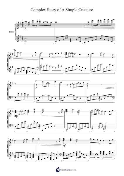 Complex Story of A Simple Creature Sheet Music by Huang ChengWei-Arr.Danchloe