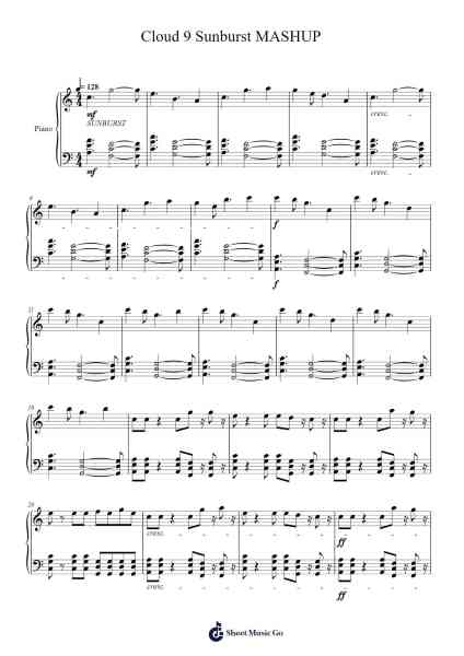 Cloud 9 Sunburst MASHUP Sheet Music by Tobu/Itro-Arr.Manreade