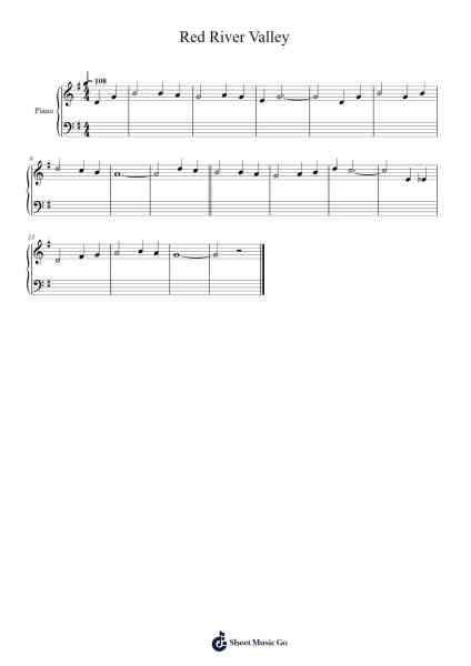 Red River Valley Musica per pianoforte di Traditional - Arr.Sheipert