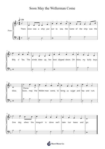 Soon May the Wellerman Come Sheet Music by Anonymous-Arr.Bunjoan Payley