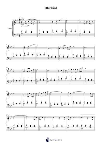 Bluebird Sheet Music by Alexis Ffrench-Arr.Hartkeats