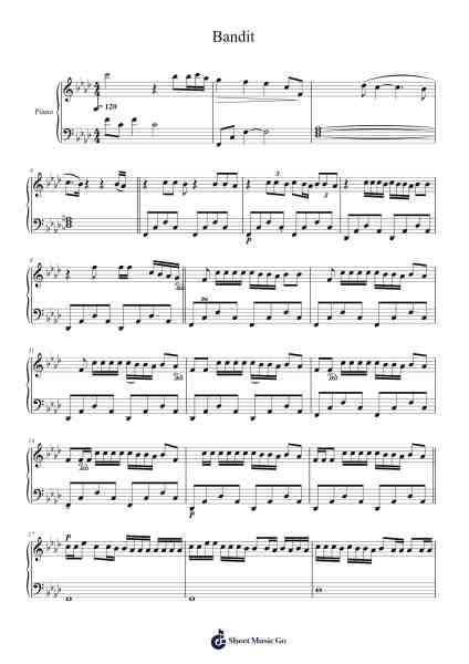 Bandit Sheet Music by Juice WRLD-Arr.Primeg