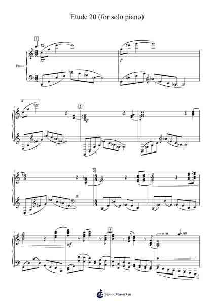 Etude 20 (for solo piano) Sheet Music by Philip Glass-Arr.Reywood