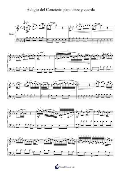 Adagio del Concierto para oboe y cuerda Sheet Music by Benedetto Marcello-Arr.Wilhelker Croftsdrew