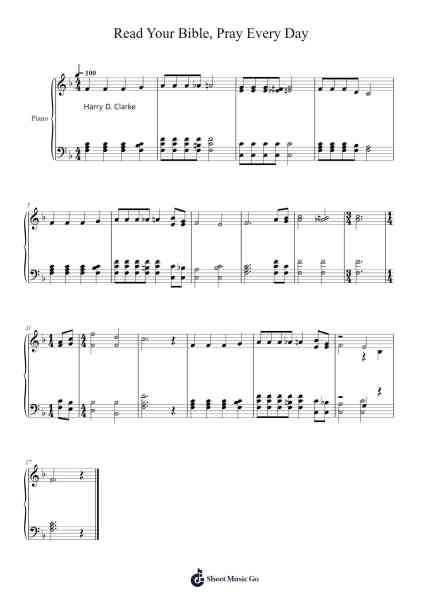 Read Your Bible, Pray Every Day Sheet Music by undefined-Arr.Wyli