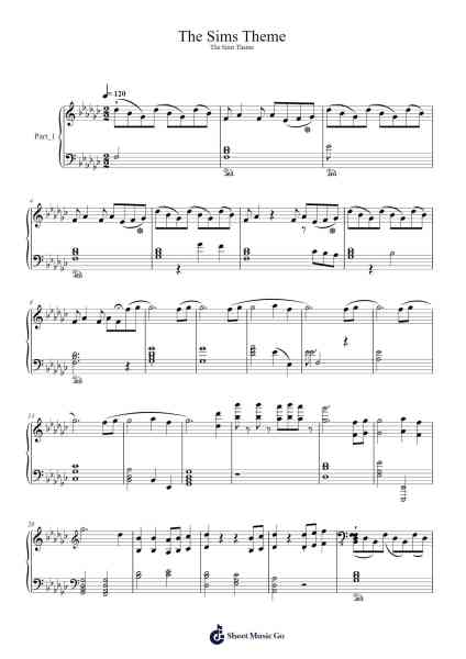 The Sims Theme Sheet Music by Steve Jablonsky-Arr.Xanbrowne