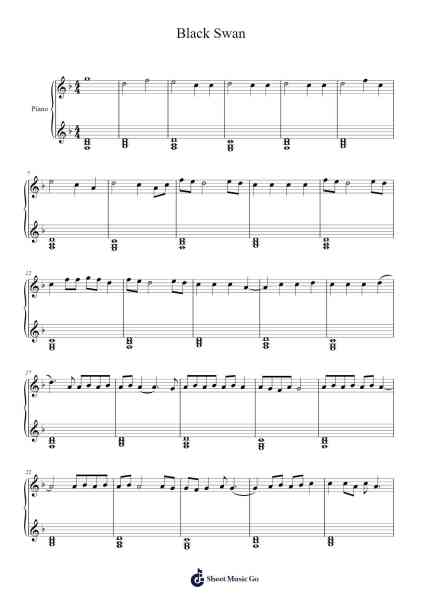 Black Swan Sheet Music by BTS-Arr.Efbin Kimsie