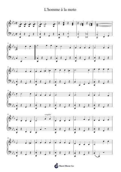 L'homme à la moto Sheet Music by Édith Piaf-Arr.Keplus