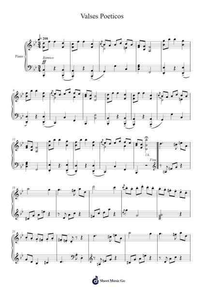 Valses Poeticos Sheet Music by Enrique Granados-Arr.Tesssaul