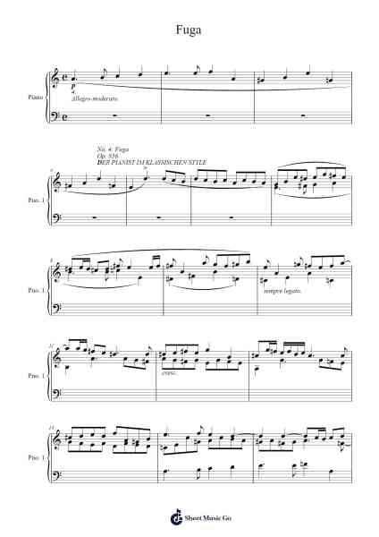 Der Pianist im Klassischen Style, Op. 856, No. 4: Fuga Sheet Music by Carl Czerny-Arr.Crailynn Rodlan