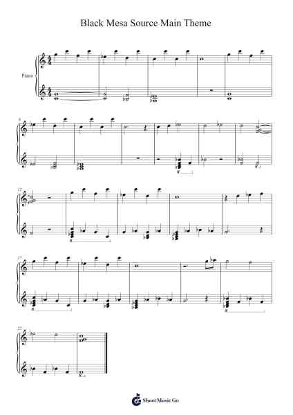 Black Mesa Source Main Theme 乐谱由 Joel Nielsen - 编曲 Trissy Haydore