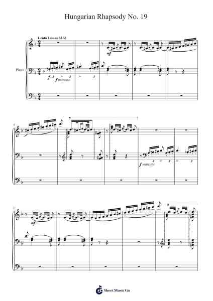 Hungarian Rhapsody No. 19 Sheet Music by Franz Liszt-Arr.Taypeare Rolius