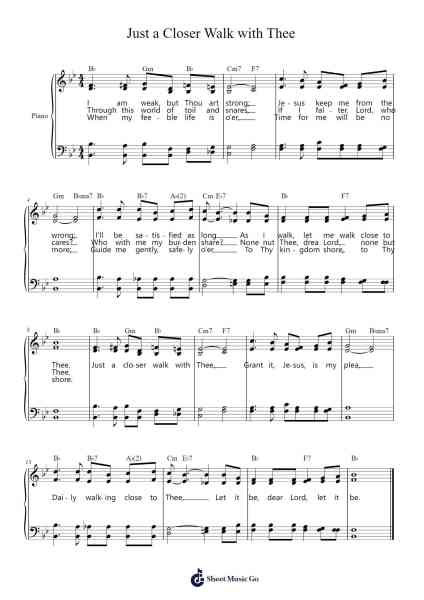 Just a Closer Walk with Thee Sheet Music by undefined-Arr.Borgtle