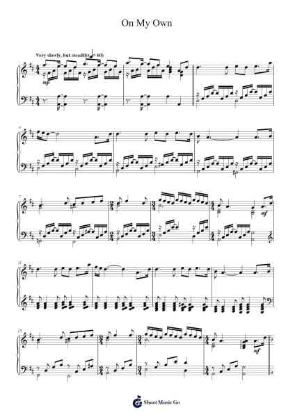 On My Own (from Les Miserables) Sheet Music by Claude-Michel Schönberg-Arr.Beague Kinglor